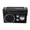 Rádio Alto-falante BT Portátil 5W Estéreo Bateria Solar Alimentação USB Lanterna LED Rádio de Emergência FM AM SW para Exterior Preto