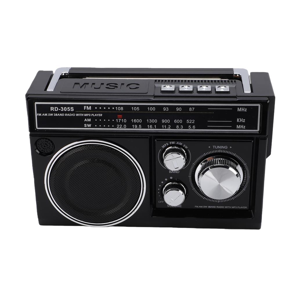 Rádio Alto-falante BT Portátil 5W Estéreo Bateria Solar Alimentação USB Lanterna LED Rádio de Emergência FM AM SW para Exterior Preto