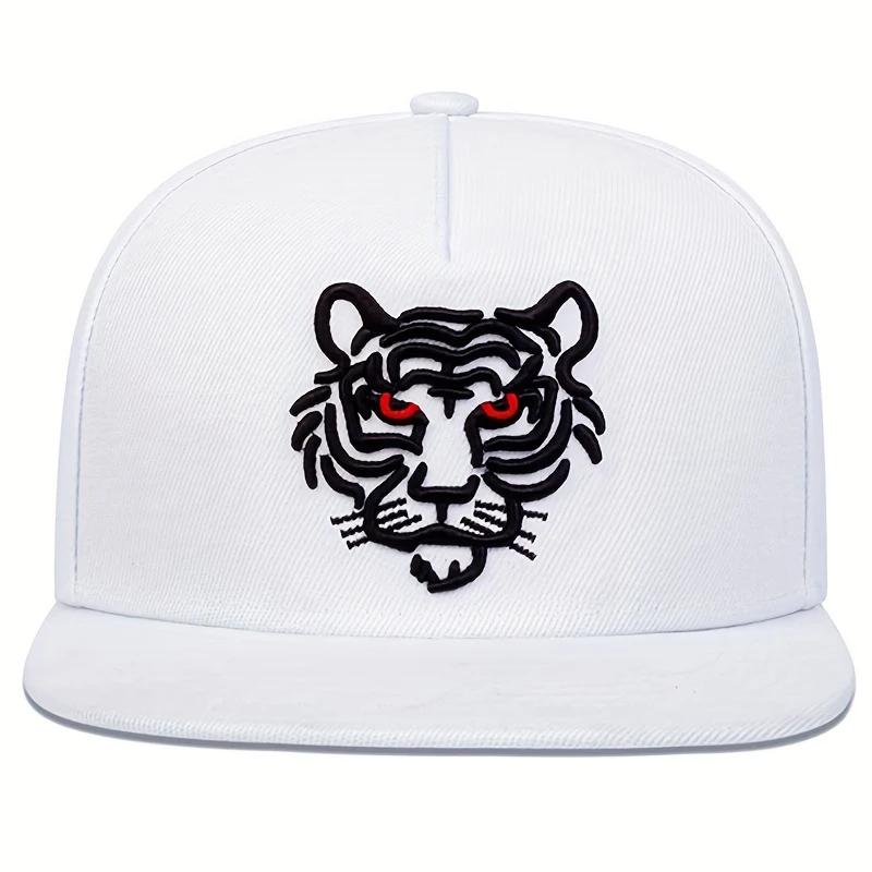 Unisex Tiger Embroidery Hip-hop Hats Spring Autumn Outdoor Adjustable Casual Baseball Caps Trucker Caps Sunscreen Hat