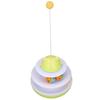 Cat Turntable Toy 2 Level Interactive Exercise Kitten Track Tower Puzzle Toy with Rolling BallYellow