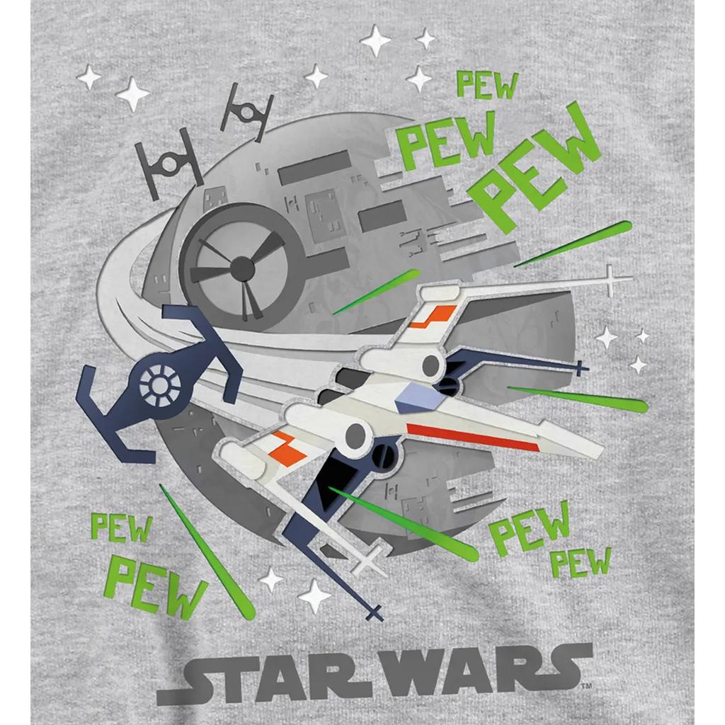 Star Wars Childrens/Kids Pew Pew Star Wars Greatest Kid XWing Heather Pullover Hoodie
