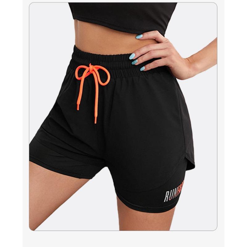 Pantaloni Scurți Sport Femei Vară Hot Pants Alergare Nocturnă Anti-alunecare Pantaloni Yoga Casual Uscare Rapidă Respirabil Fals Două Perechi de Pantaloni Fitness