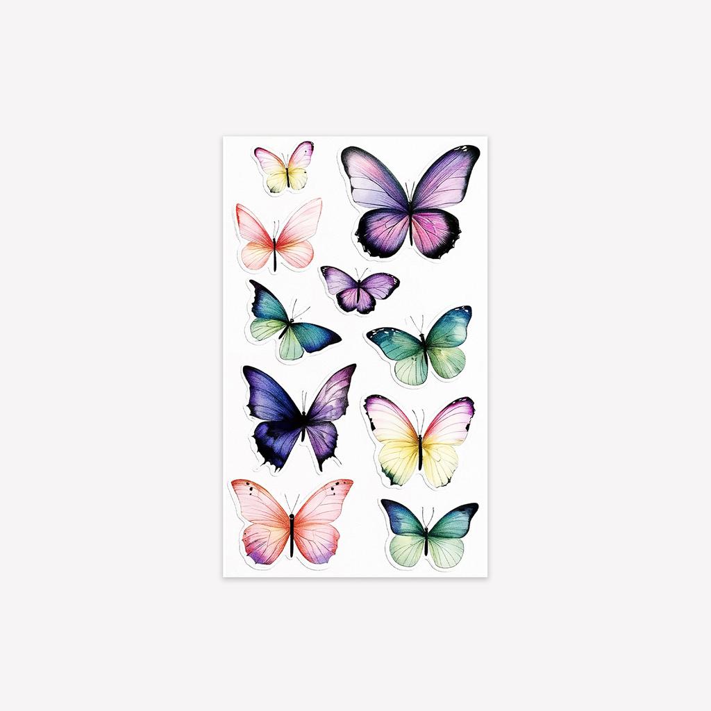 Purple And Black Gradual Change Glitter Butterfly Tattoo Sticker, Waterproof And Long-Lasting, Pure Desire Collarbone Sticker