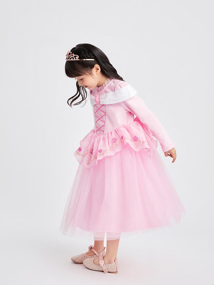 Svuendita Invernale: Vestito in Velluto Aurora La Bella Addormentata per Bambina Autunno/Inverno
