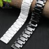 Für Armani AR1507/AR1509/AR1499/AR1895 Helle Oberfläche Zubehör schwarzes weißes Keramik-Armband matt Schnellverschluss-Armband 22mm