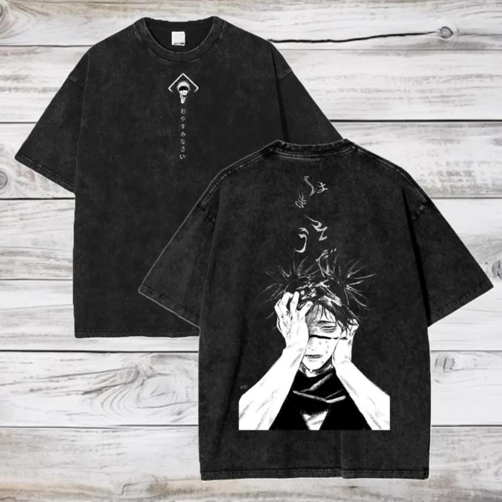 Gojo Satoru Jujutsu Kaisen T Shirt Men Women Tshirt Washed Cotton T-shirt Clothing Summer Short Sleeve Oversized Tees