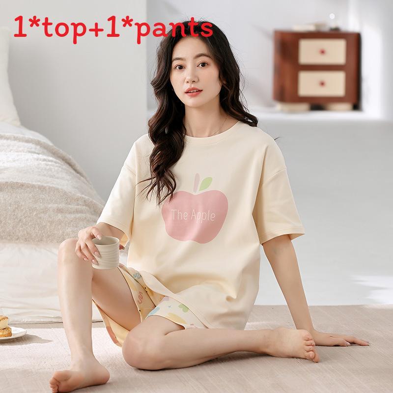 Casual Cotton Shorts And Shirt Set For Women Summer Lounge Sleepwear Comfortable And Breathable