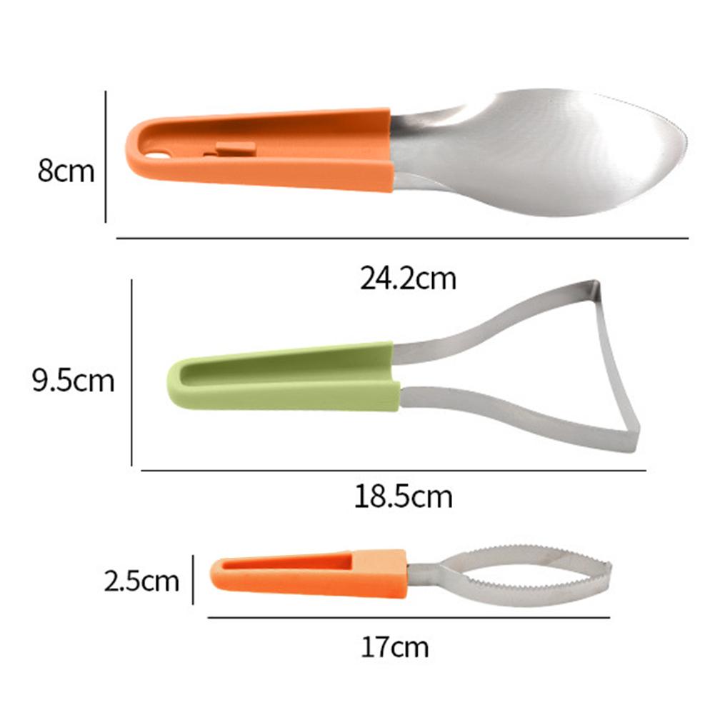 

3 in 1 Mango Spoon Mango Slicer Cutting Granule Tool Multifunctional Mango Peeler Mango Avocado Scoop Kitchen Fruit Tool