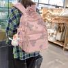 Unisex Large Capacity Fashionable Teddy Bear Print Backpack for Students and Travelers