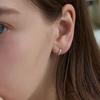 925 Silver Eternity Moissanite One-Touch Ring Earrings