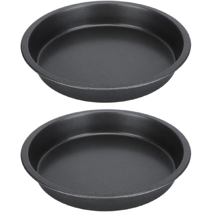 2Pcs Pizza Pan, 6in/9in/10in/12in Deep Dish Round Pizza Pan for Oven, Non Stick Thickened Carbon Steel Baking Pan for Home Kitchen, Dishwasher
