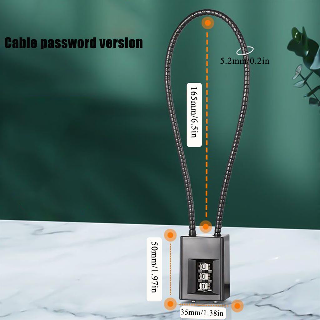 3 Digit Combination Lock,Combination Cable Lock - Scratch-Resistant Paint Finish for Home Locking and Safety