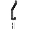 Black Metal Coat Hook Wall Mounted Dual Hanging Utility Accessories Kitchen Door Cabinet Bathroom Screw Installation Hooks