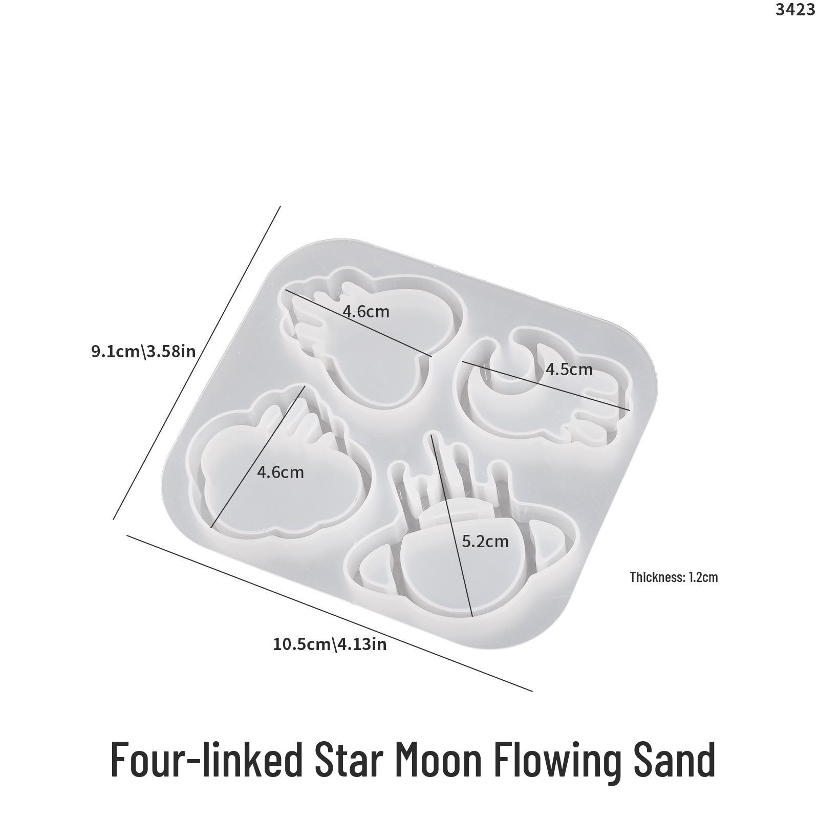 DIY Epoxy Resin Moon and Heart Silicone Mold for Quicksand Pendant
