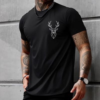 Letni męski casualowy T-shirt z krótkim rękawem, z nadrukiem wzoru, modny, luźny, wygodny, z okrągłym dekoltem, męski bawełniany T-shirt z krótkim rękawem