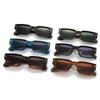 SHAUNA Ins Popular Fashion Square Rivets Men Sunglasses Vintage Punk Gradient Women Trending Dark Green Sun Glasses Shades UV400
