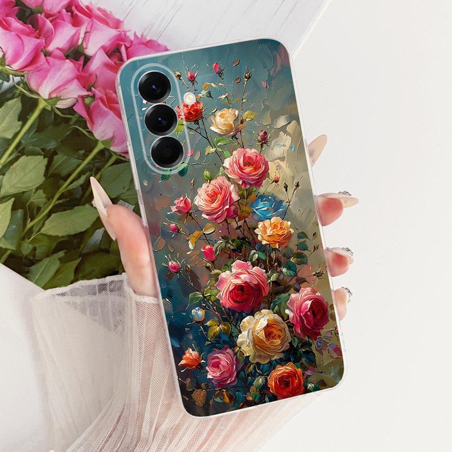 Case For Samsung Galaxy A37 5G Cover SM-A376B Popular Flower Soft Slim Silicone Cover For Samsung A57 A17 2025 A576B A176B Funda