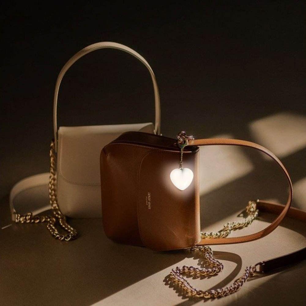 Rechargeable Backpack Flood Light Touch Sensitive Heart Shape Bag Lamp  For Women/Girls