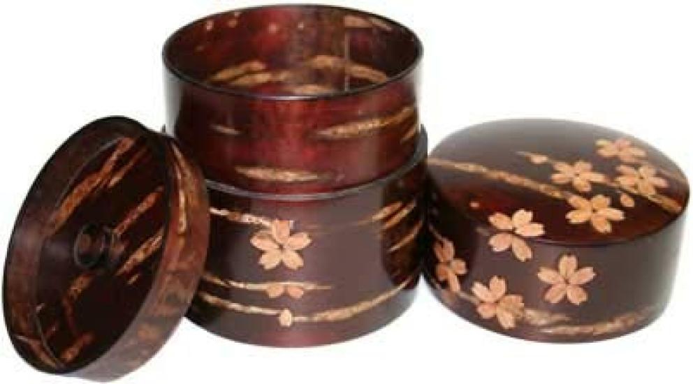 Kakunodate cherry bark crafts: Tea caddy made entirely from cherry bark (medium)