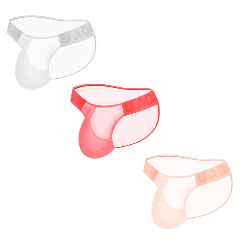 1/3 ks Ice Silk Sexy pánské měkké spodní prádlo Kalhotky, spodní kalhotky s nízkým pasem pro muže Prodyšné, vysoká vidlička Pánské vypouklé kalhotky U móda