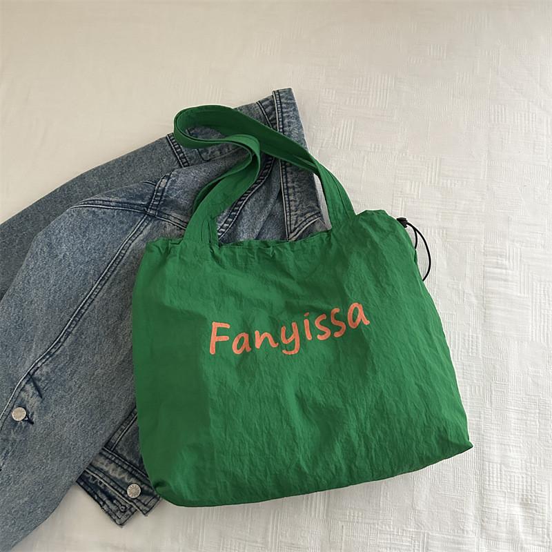 Large Streetwear Summer Canvas Tote Wrinkle Design With Graphic For Teens