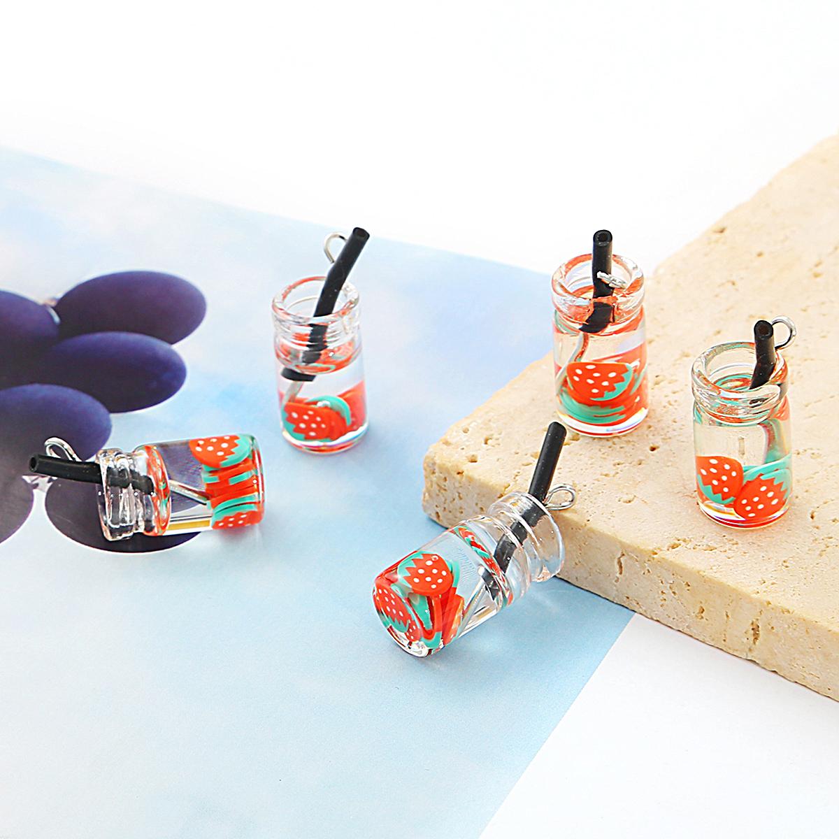 

Смоляні підвіски Бульбашка Чай Пляшка фруктового соку Кулон Намистини для виготовлення ювелірних виробів Сережки своїми руками Намисто 18x10mm 6pcs жовтий