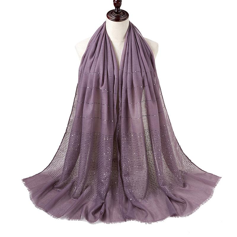 New Summer Luxury Elegant Women Silk Scarf Beach Wrap Shawl Sparkly Sequin Sunscreen Bandana Hijab Mujer Scarve Pareo Foulard