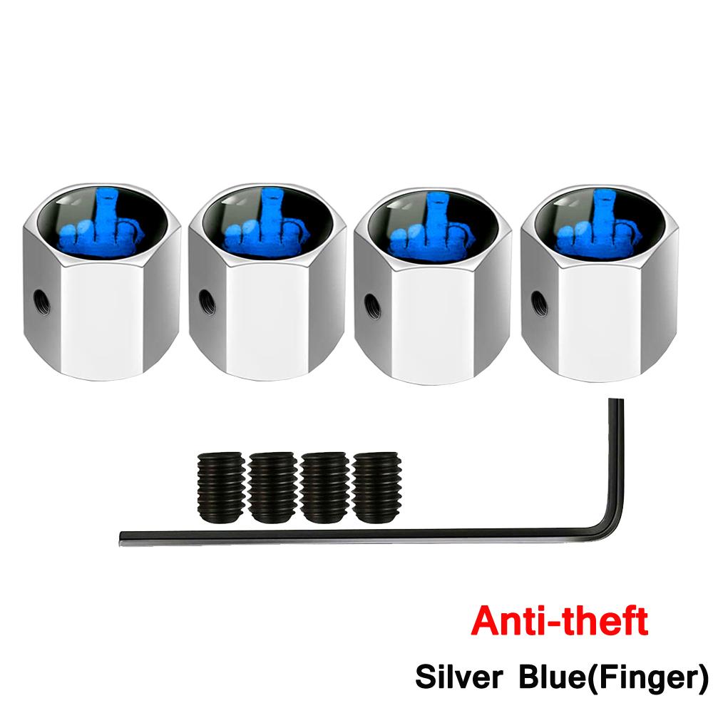 DSYCAR Anti-theft Valve Stem Caps for Cars, Trucks, Motorcycles Skull Style Tire Valve Dust Caps, Dustproof Seal Lock Tight Fit
