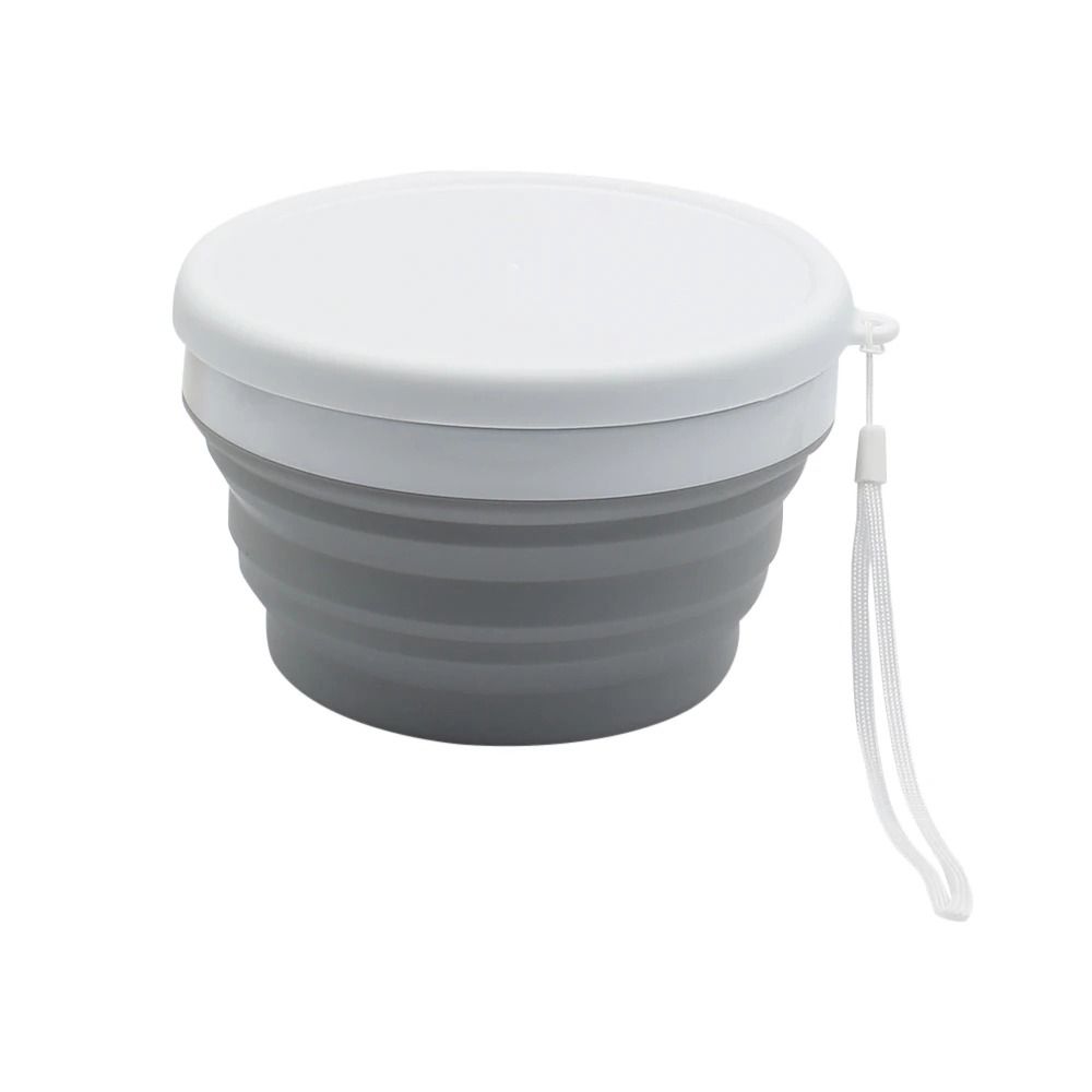 Food Grade Portable Food Container Lid Folding Lunch Box BPA-Free Silicone Foldable Bowl  Hiking
