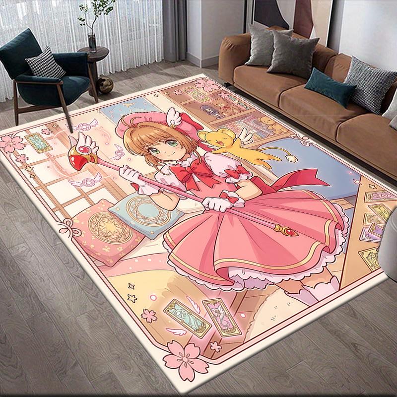 Cardcaptor Sakura Sakura Theme Collection Anti-Slip Rug, Rectangular Carpet for Bedroom & Living Room