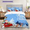 1PC Christmas theme pattern Bedding Quilt Set Quilt Cover Pillowcase Home Decoration Birthday Gift (1 * duvet cover + 2 * pillowcase, without core)