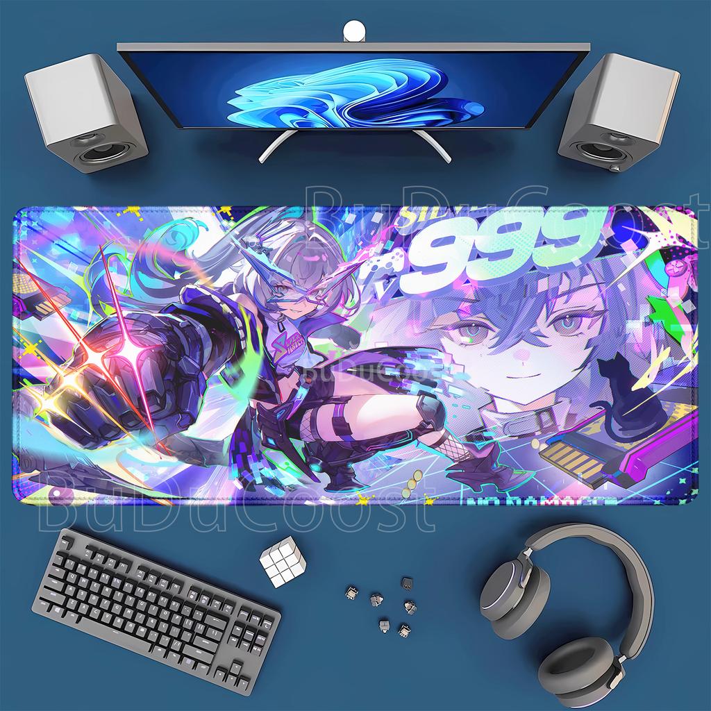HSR Silver Wolf LV Honkai Star Rail Large XXL Mouse Mat New Nonslip Keyboard Anime Girl Kawaii Mouse Pad PC Gaming Desk Mat