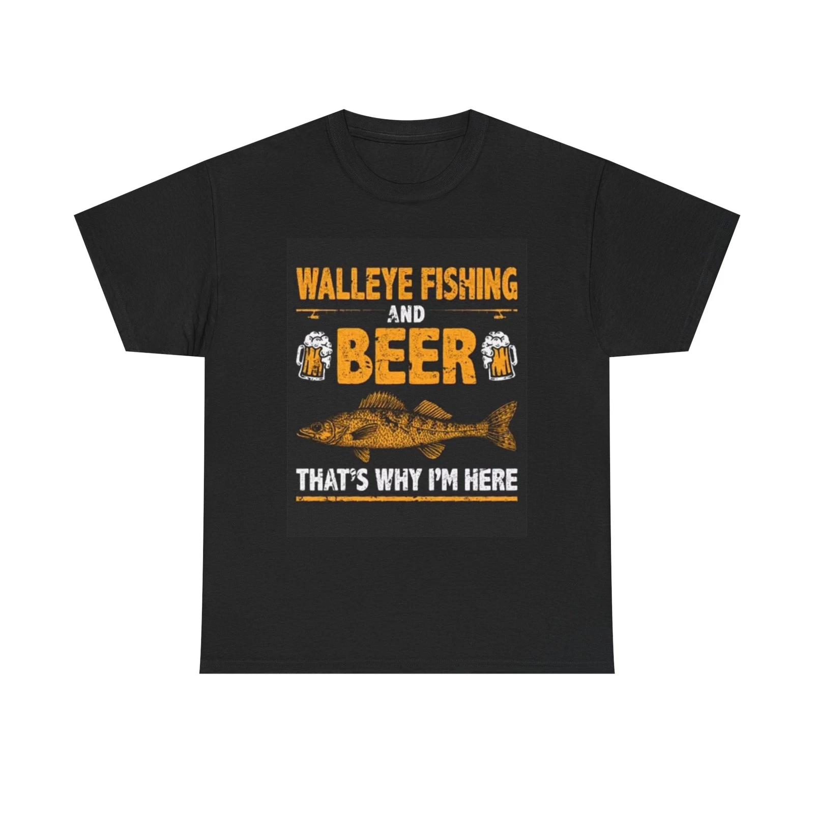 Men s and Women s T-shirts Walleye Fishing For Beer Funny Graphic XL