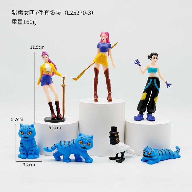 12pcs/Set Kpop Demon Hunters Action Figure Toy Derpys Tiger Rumi Mira Zoey Sussy Figurine Doll for Fans Gift
