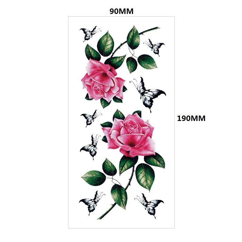 Water Transfer Phoenix Flower Colored Rose Waterproof Tattoo Sticker Set Simulation Tattoo Sticker
