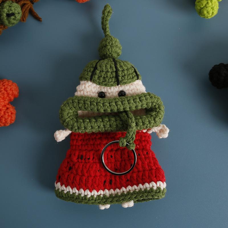 Lustige Wurstmundpuppen-Serie Häkeltasche Schlüsselanhänger für Autoschlüssel Halter Handgefertigte Stricktasche Kreative Geschenke Großhandel