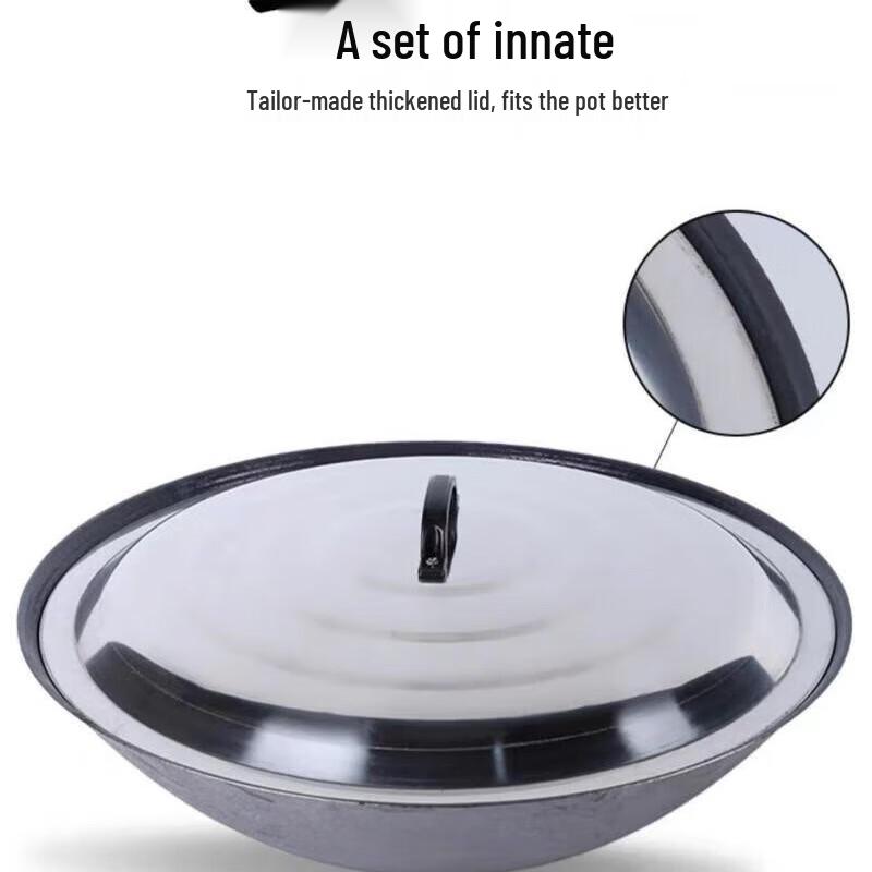 GOWKE 44cm Traditional Cast Iron Pot with Lid