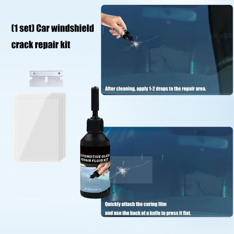 Complete Windshield Repair Set Includes Resin Solution And Curing Film For Seamless Crack Elimination Curing Film Tools