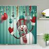 Waterproof Bathroom Shower Curtain Elk Christmas Santa Claus Fairy Snow Night Printed Bath Washable Quick Dry Wrinkle Decoratio