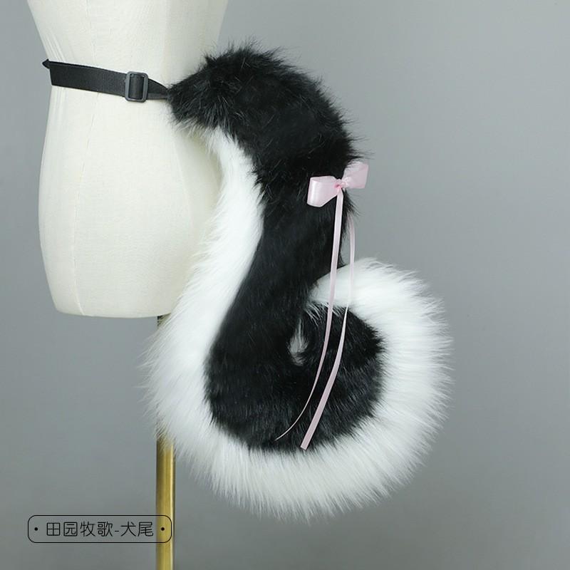 Ensemble Bandeau Oreilles de Chien en Peluche Accessoire Queue Cosplay Convention Anime Costume