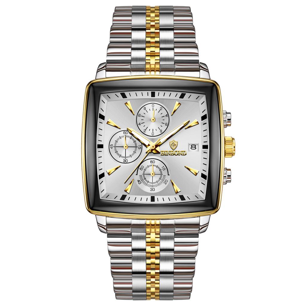 Men Watch Light Luxury Brand High End Business Multi Functional Three Eye Six Pin Steel Waterproof Male Fashion Quartz Watches