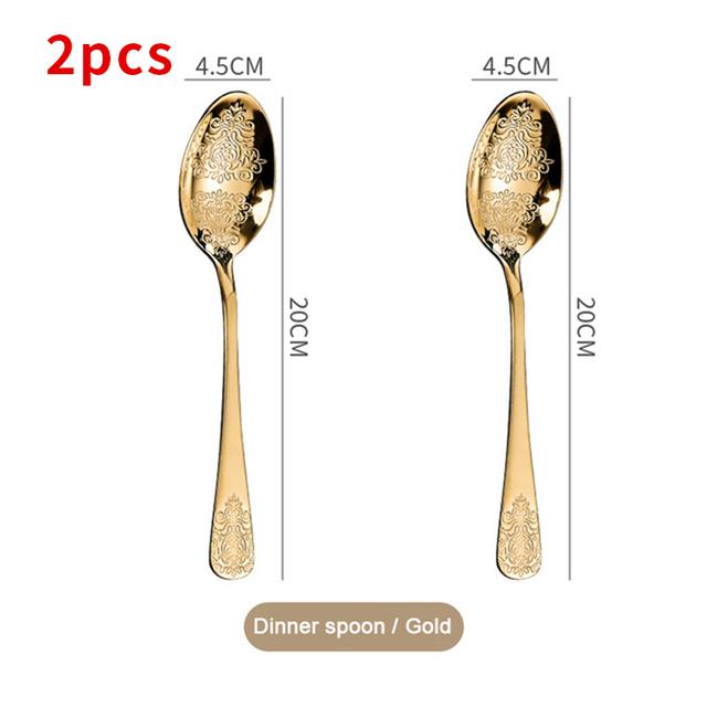 Stainless Steel Cutlery Set Portable Dinnerware Set Tableware Knife Fork Spoons Set Kitchen Utensils Sets Gift 1/2/4/8/16/24pcs