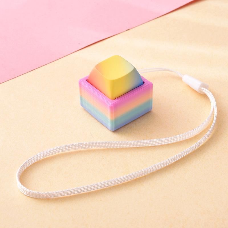 Portable Small Size Stress Relief Toy with Button Lanyard Pocket Fidget Toy for Anxiety Alleviation Commute Daily Use