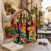 Bohemian Floral Print Tote Bag Large Capacity Fashion Casual Shoulder Bag for Daily Use