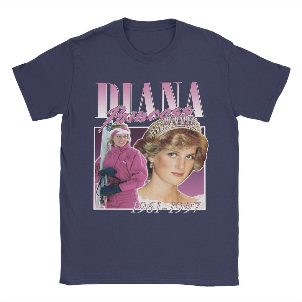 Diana Princess Of Wales 90s Style Men's T Shirt Tees Short Sleeve Crewneck T-Shirts 100% Cotton Graphic Printed Clothing