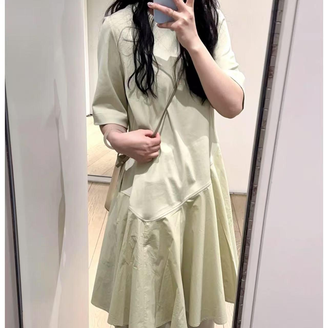 

Trendy Asymmetrical Short-Sleeve Women s Dress - Summer 2025 A-Line Skirt Small