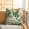 Palm Leaves Simplicity Cushion Cover Silky Short Plush Invisible Zipper Dustproof Sofa Pillow Case For Home Decor
