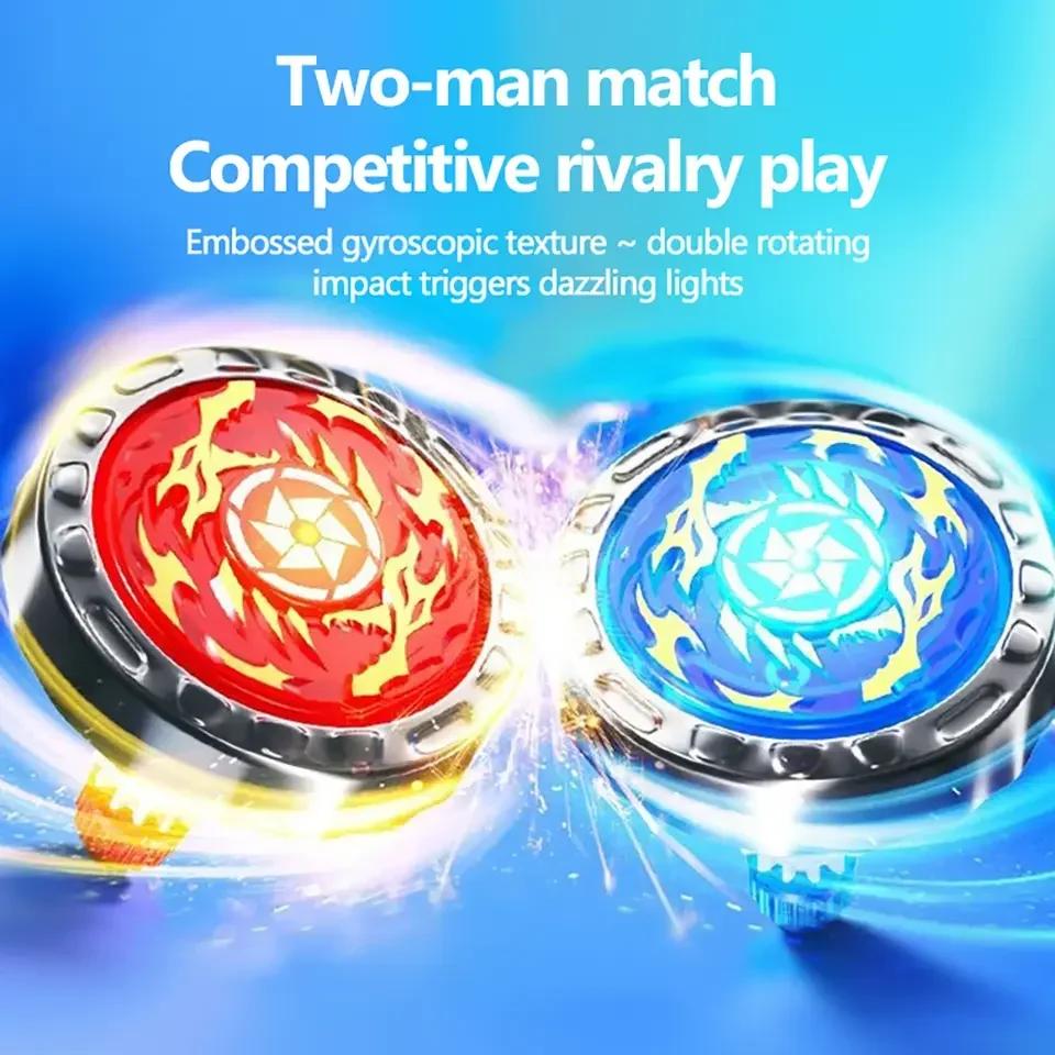 Kid Sword Launcher Led Spinning Top Toy Creative Hand Cranked Color Luminous Spinning Toys For Kids Boys Girls Birthday Gifts