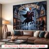 Party Backdrop Halloween Moon Flat Spooky Night Scene Full Flying Witch Photo Booth Background Party Decor