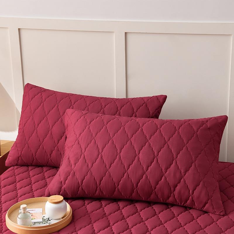 

1/2pcs Jacquard Quilted Pillowcase Solid Color Waterproof Breathable Anti-Bacterial Machine Washable Pillow Cover for Home Decor 48x74cm-1PC